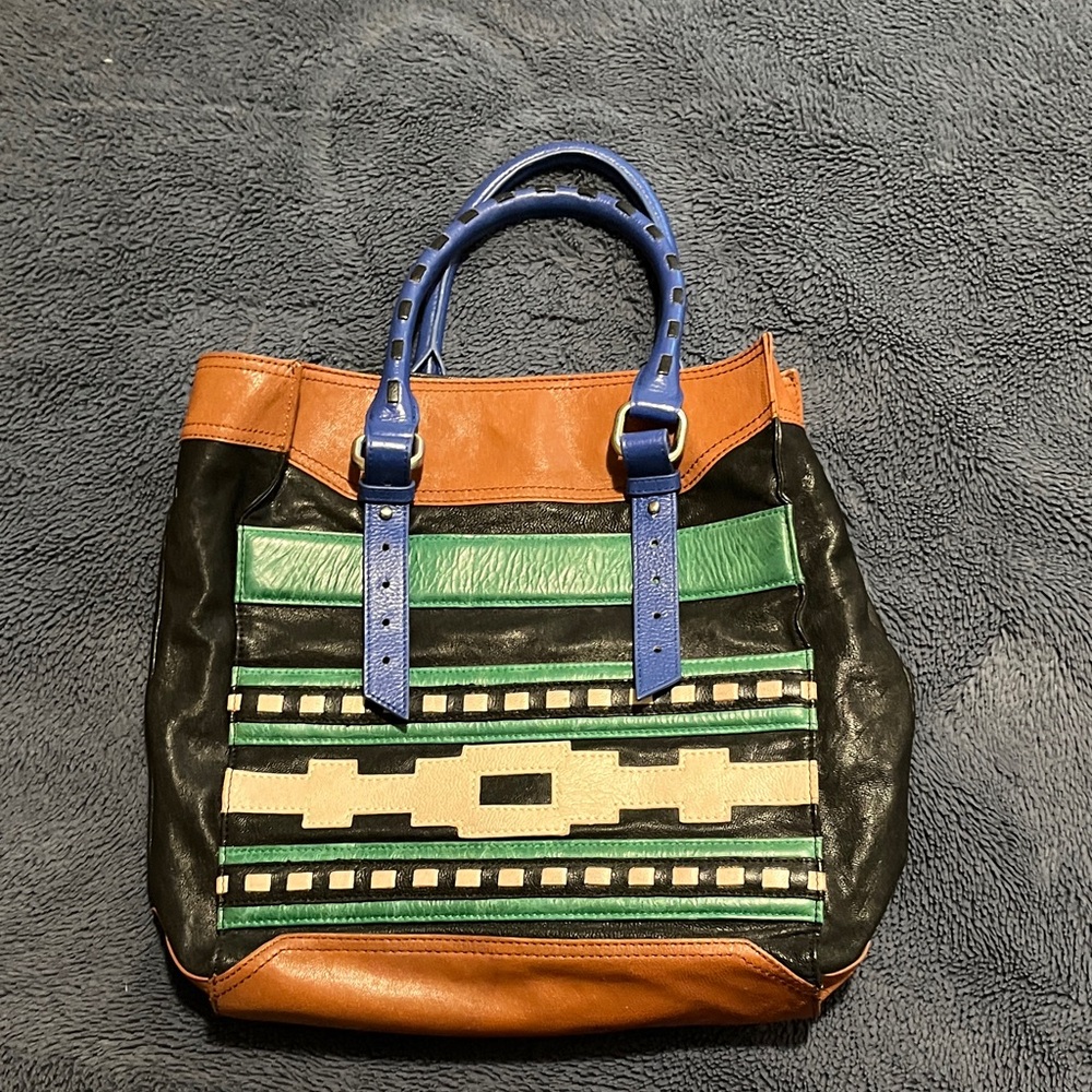 Isabella Fiore Blue and Black Accent Bag